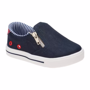 Tênis Infantil Menino Slip On Calce Fácil Zíper Caramelo Marinho Marrom Bege 22337 Pequito