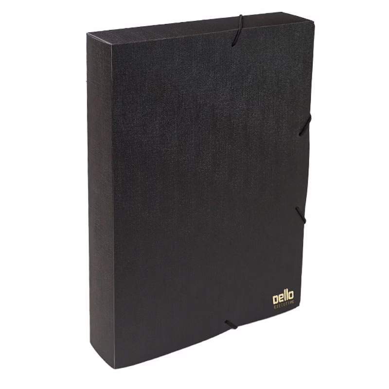 Pasta com aba elástico ofício lombo 40mm Executive preta 0269.P Dello