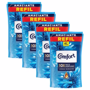 Kit 4 Refis Amaciantes Concentrados Comfort Frescor Intenso 900ml