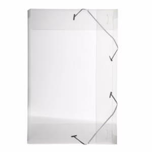 Pasta com aba elástico 1/2 ofício lombo 25mm Line transparente cristal 0253.H Dello