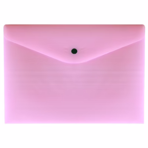 Envelope plástico com botão A4 Linho Serena rosa pastel 0012.WP Dello
