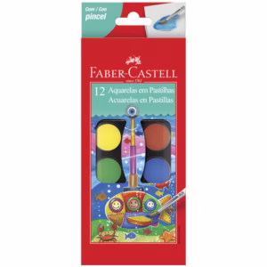 Aquarela pastilha 12 cores 19.0012 Faber-Castell