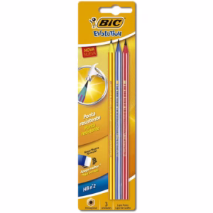 Lápis preto Evolution Pijama com 3 unidadades Bic