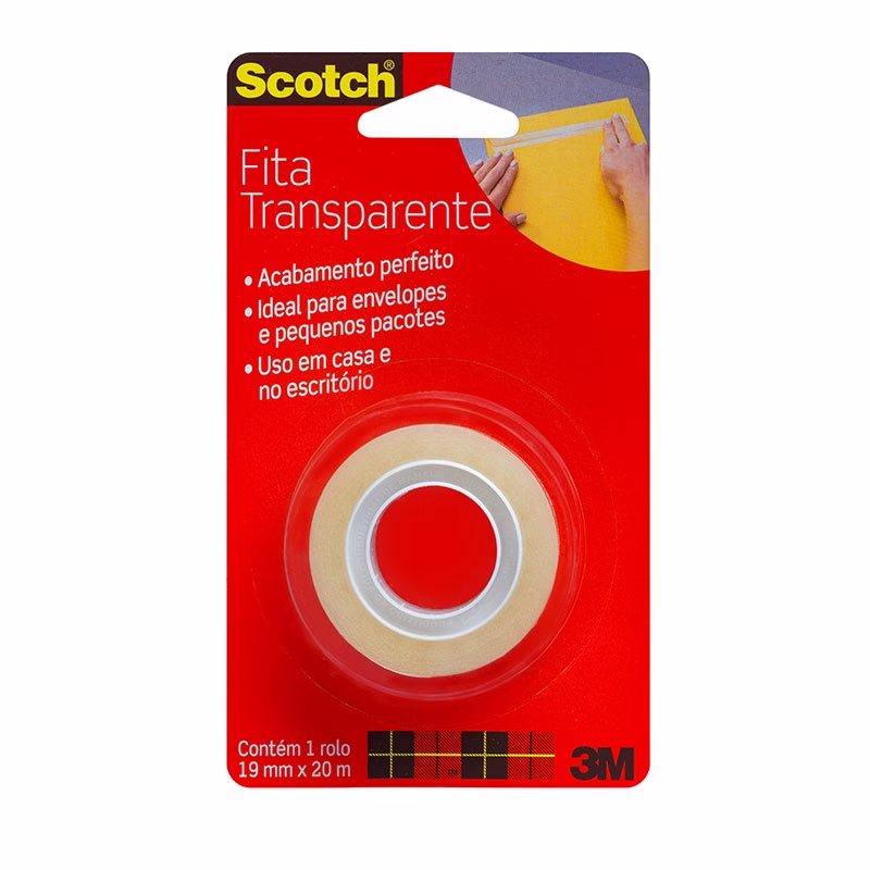 Fita Scotch transparente sem aparelho 19mmx20m 3M