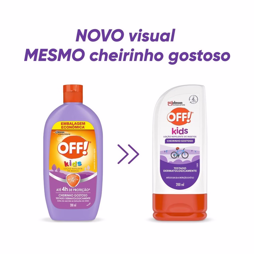 Kit 4 Repelente de Insetos Loção Off! Kids 200ml - Imagem 2