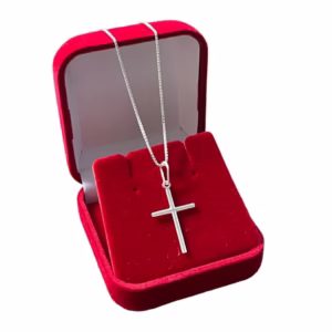 prata 925 corrente + pingente cruz 70cm