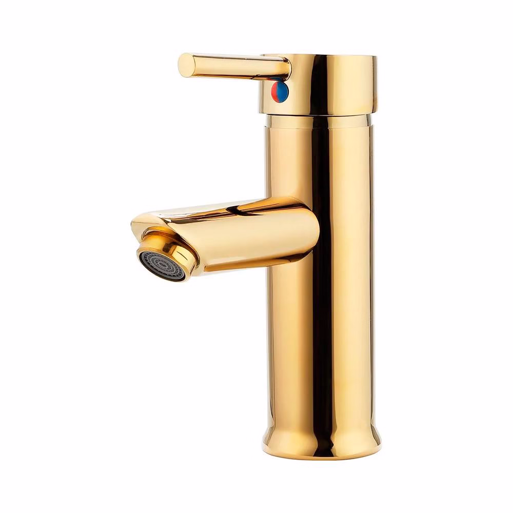 Torneira para banheiro cascata Misturador Monocomando Baixa Xingu Pingoo - Dourado