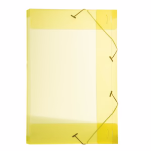 Pasta com aba elástico 1/2 ofício lombo 25mm Line transparente amarelo 0253.A Dello