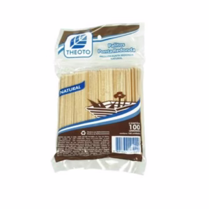 Palito de sorvete Natural com 100 unidades Theoto