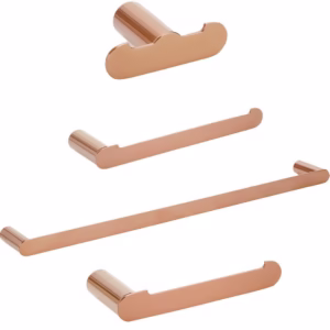 Acessórios para banheiro 4 peças Vila nova Pingoo - Dourado Rose