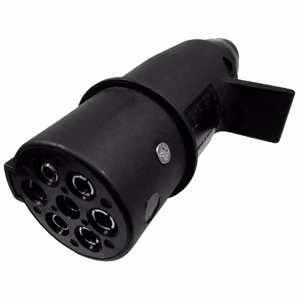Tomada Engate Redondo 7 Polos Macho 12/24V Conexão Móvel