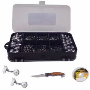 Kit Acessórios Canivete Sino Linha E Estojo com Anzol e Chumbada