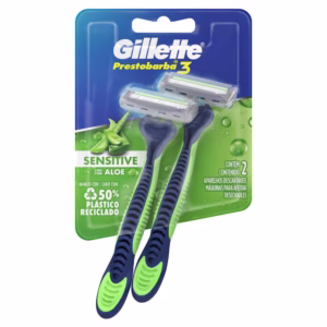 Aparelho de Barbear Gillette Prestobarba3 Sensitive c/2 Unidades