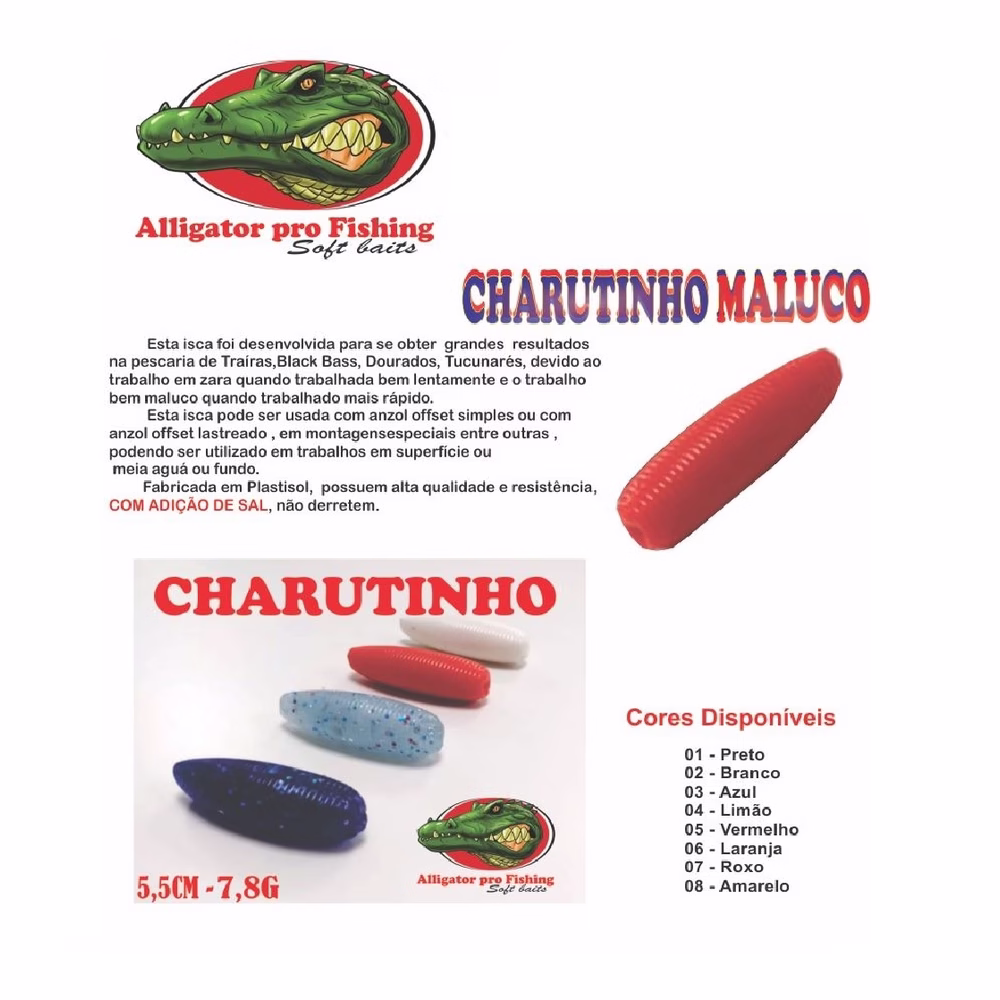 Isca Artificial Soft Charutinho Maluco Laranja - Imagem 2