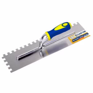 Desempenadeira aço 10x40cm Dentada 10mm Cabo embor. - Castor