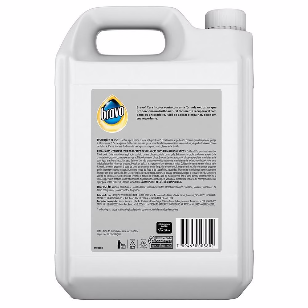 Kit 2 Cera Líquida Bravo Incolor Classic 5l - Imagem 2