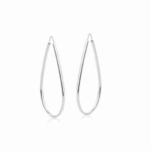 Brinco Argola Gota 32mm Prata 925 Legítima