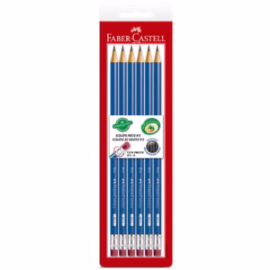 Lápis preto com borracha nr 2 SM/1210AZB com 6 unidades Faber-Castell
