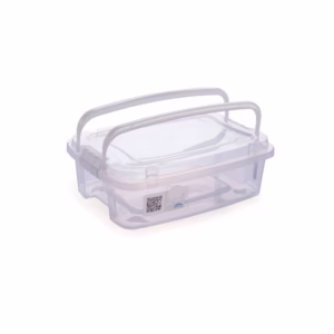 Caixa organizadora Gran Box baixa com alça e trava Cristal 1,5L 8337 Plasútil