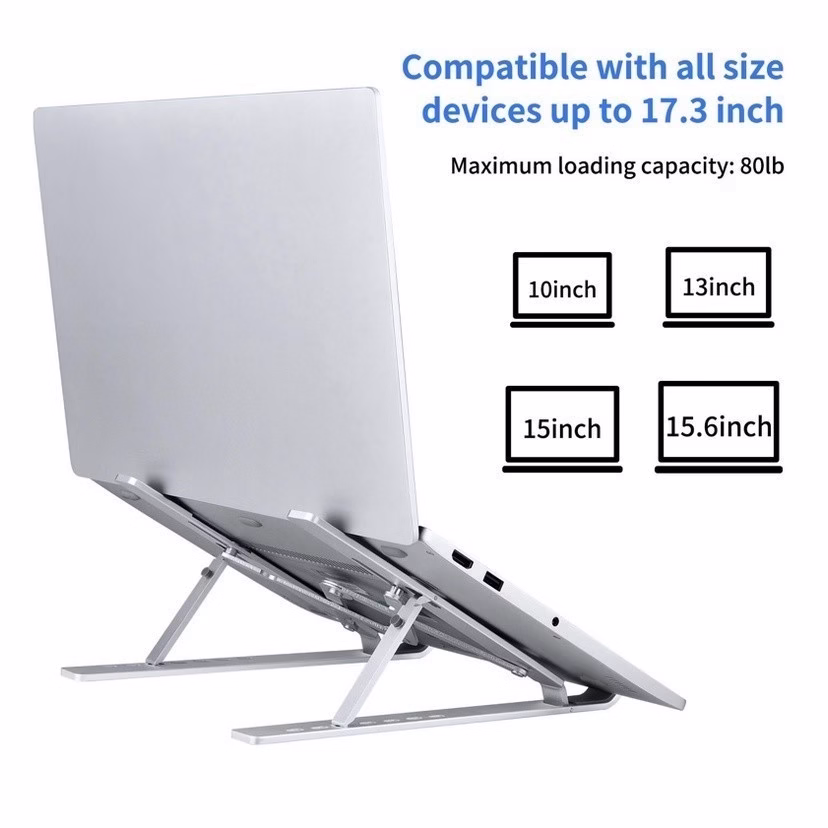 Suporte Dobrável E Portátil Slim Para Notebook E Macbook Aluminio - Imagem 2