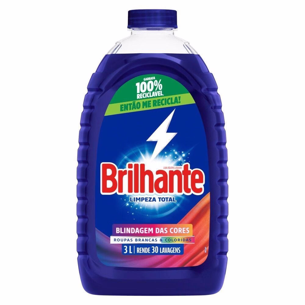 Sabão Líquido Brilhante Limpeza Total 3L - Imagem 2