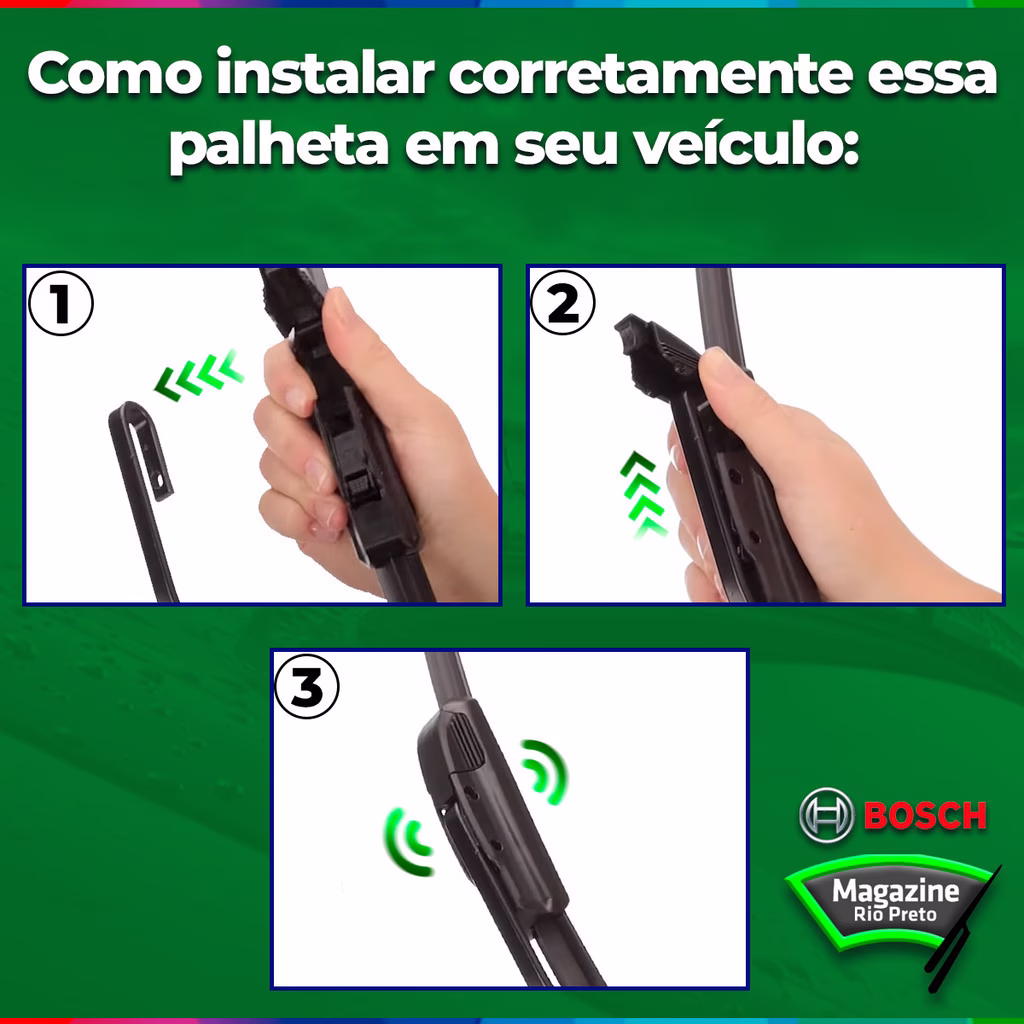 Kit Palheta Dianteira Limpado Para-brisa Bosch Original HR-V HRV 2015 a 2018 - Imagem 2