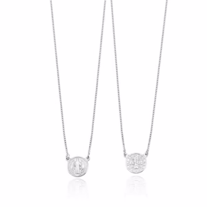 Escapulario prata 925 são bento 60cm prata legitima