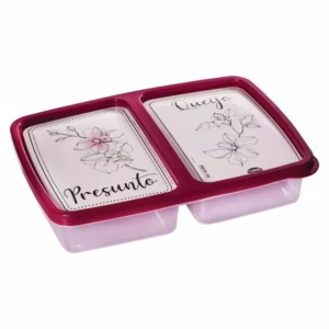 Pote Retangular Plástico Plasútil 1L, com Divisória 6741