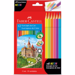 Lápis de cor 12 cores + 6 neon 120112+6N Faber-Castell