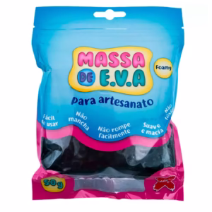 Massa de EVA Foamy para artesanato 50g Preto 13007 Gatte