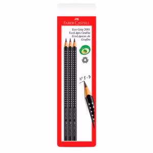Lápis preto nr 2B SM/2001WAP com 3 unidades Faber-Castell