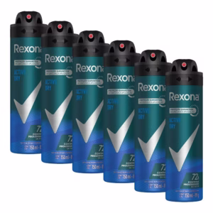 Kit 6 Desodorantes Rexona Men Aerossol Antitranspirante Active 150ml