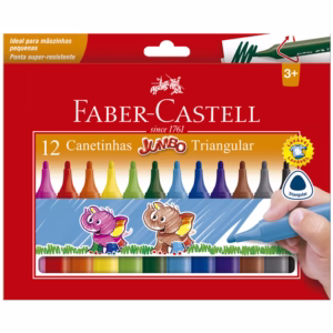 Caneta hidrográfica Triangular Jumbo 12 cores 150212J Faber-Castell