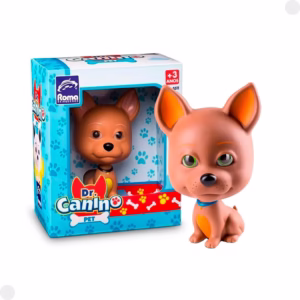 Brinquedo Cachorro Em Vinil Dr Canino Pet Marrom Olho Verde - 5511 Roma