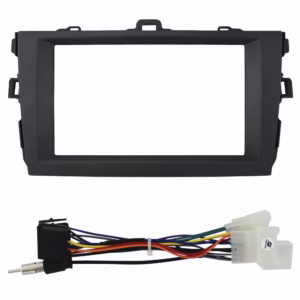 Kit Moldura Painel 7 Pol Corolla 2008 2009 2010 2011 2012 2 Din Grafite Chicote Som Plug Antena