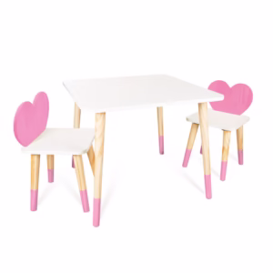 Kit Mesa e 2 Cadeiras Infantil Coração