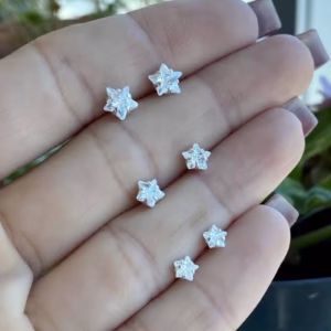 KIT Trio estrela prata 925 zirconia - 3mm / 4mm / 5mm