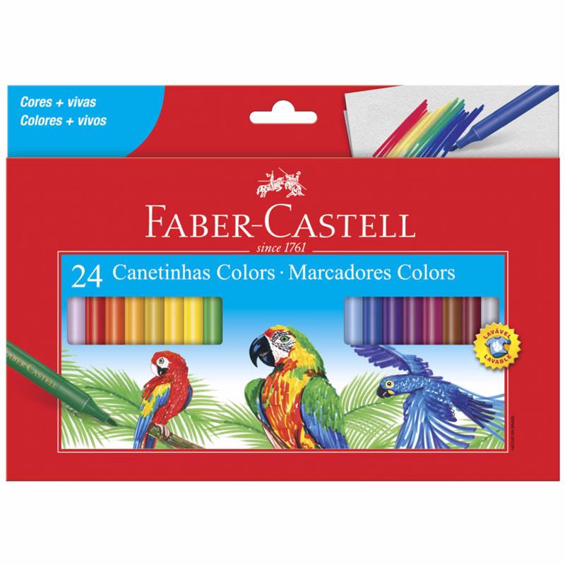 Caneta hidrográfica Colors 24 cores 150124CZF Faber-Castell