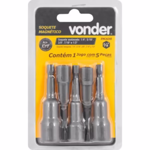 Jogo Soquete Magnetico Polegada 5 Peças Vonder