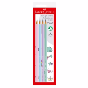 Lápis preto Max tons pastel SM/1205PASTEL com 4 unidades Faber-Castell