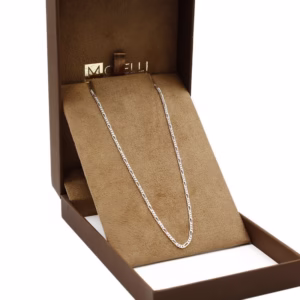 Corrente de prata 925 Masculina 70cm fígaro 3x1 sem pingente fina