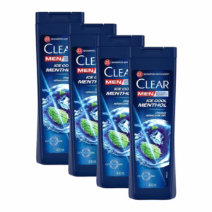 Kit 4 Shampoos Anticaspa Clear Men Ice Cool Menthol 400ml