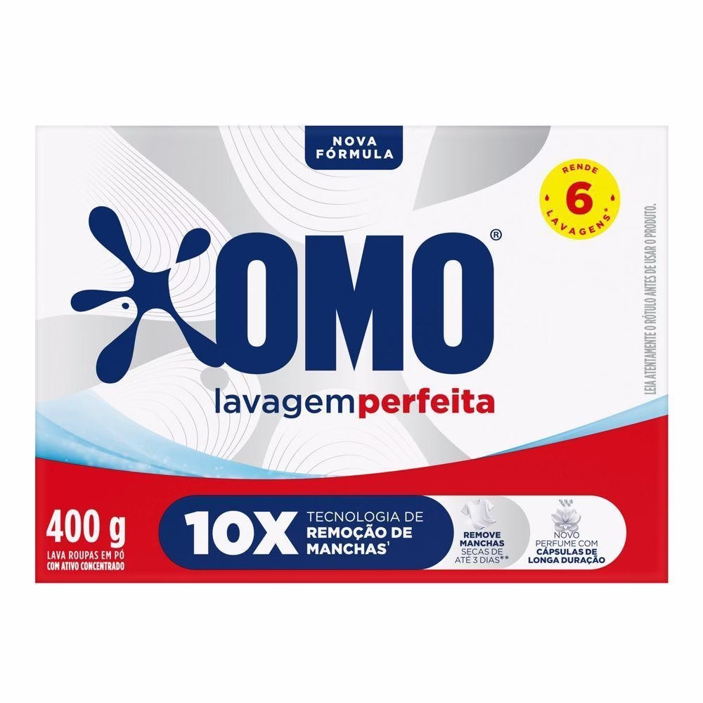 Kit 4 Lava-Roupas em Pó Omo Lavagem Perfeita 400g - Imagem 2