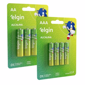 Kit Pilhas Aaa Palito C/4 + Aa Pequena C/4 Alcalinas Elgin
