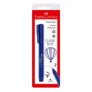 Caneta hidrográfica Fine Pen Azul SM/FPBAZZF com 1 unidade Faber-Castell