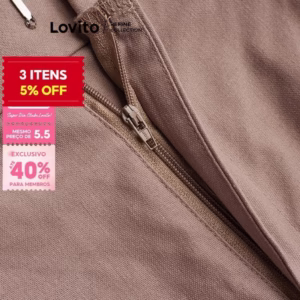 (Trendy) (Lovito Refine) Calças Elegantes Com Botões De Primavera E Verão Para Mulheres LR1ED009