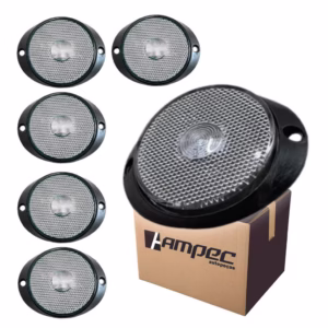 Kit 6 Lanternas Lateral Led Caminhão Carreta Suporte Frontal Cristal