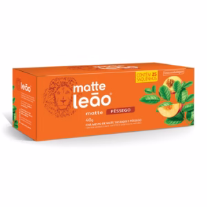 Chá matte pêssego com 25 unidades Matte Leão