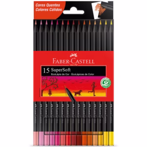 Lápis de cor SuperSoft 15 cores quentes 120715SOFTCQ Faber-Castell