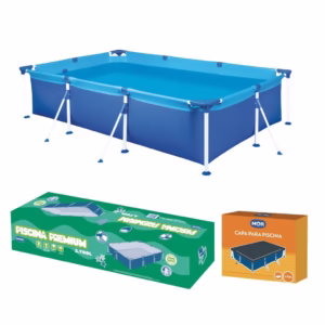 Piscina 3700 Litros com Capa Estruturada Retangular  Premium Mor